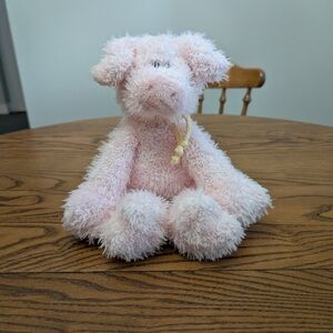 Gund. VTG. Plush Pink Fluffy Pig Stuffed Animal Terry Cloth. Monsey 30059. GUC